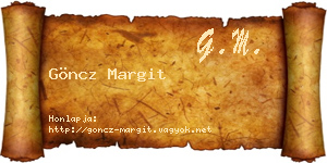 Göncz Margit névjegykártya